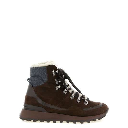 Brunello Cucinelli Brown Calfskin Ankle Boots