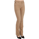 Just Cavalli Brown Cotton Stretch Mid Waist Skinny Trousers Pants PAN70340-24