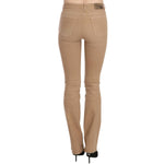 Just Cavalli Brown Cotton Stretch Mid Waist Skinny Trousers Pants PAN70340-24