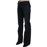 Just Cavalli Blue Washed Mid Waist Straight Denim Pants PAN70375-26