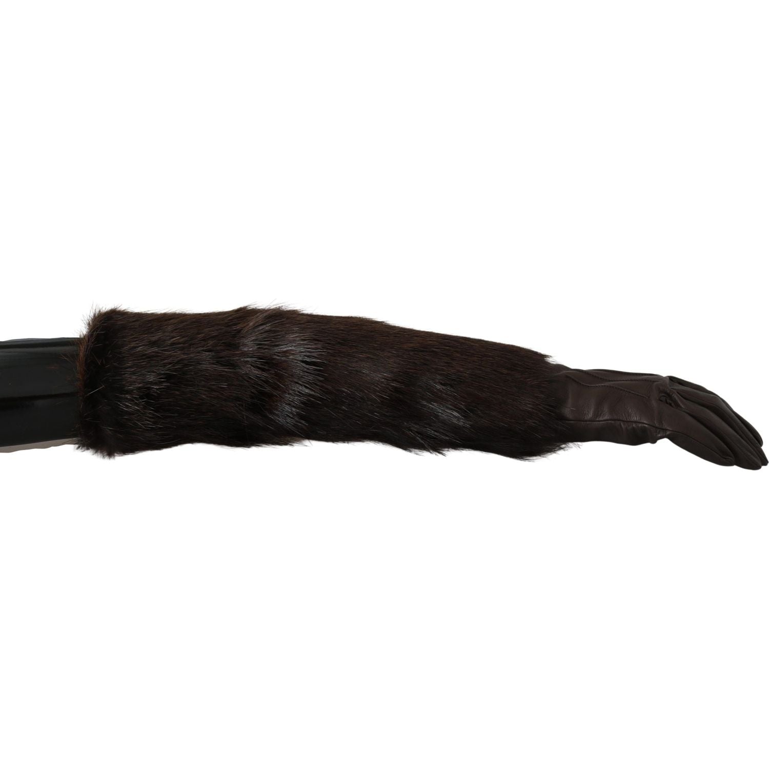 优雅肘长皮手套