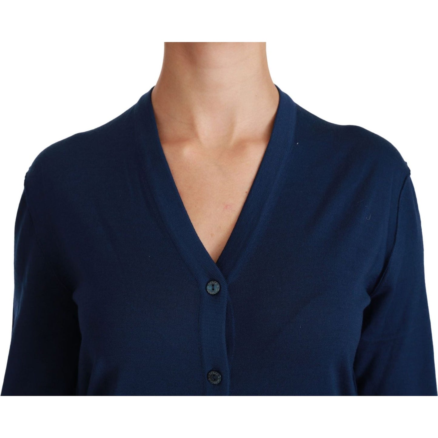 Dolce & Gabbana Blue Button Cardigan Virgin Wool Sweater TSH4441-36