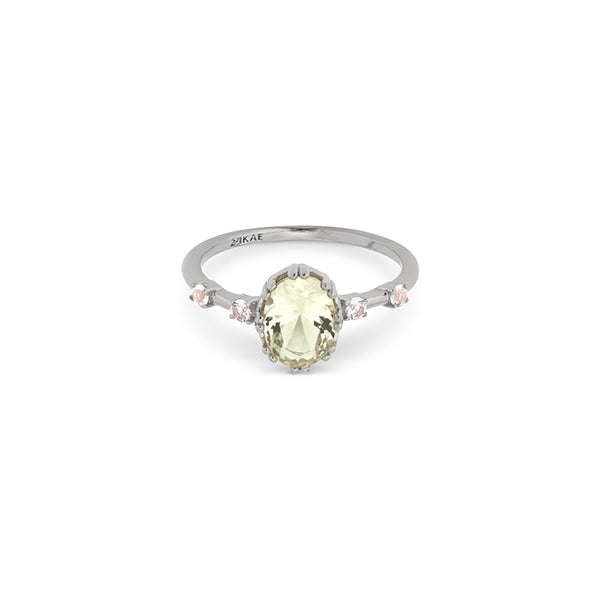 24KAE JEWELS JEWELRY Mod. 12406S/54 elegant ring with gemstone centerpiece on a white background.