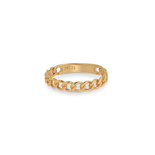 Gold chain ring from 24KAE JEWELS JEWELRY Mod. 12421Y/60, showcasing intricate design and elegance.