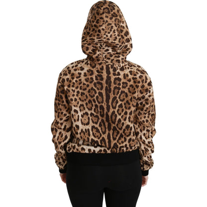 Dolce & Gabbana Brown Hooded Studded Ayers Leopard Sweater