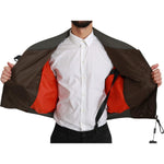 Dolce & Gabbana Brown Beaded Crown Skull Logo Jacket Coats & Jackets