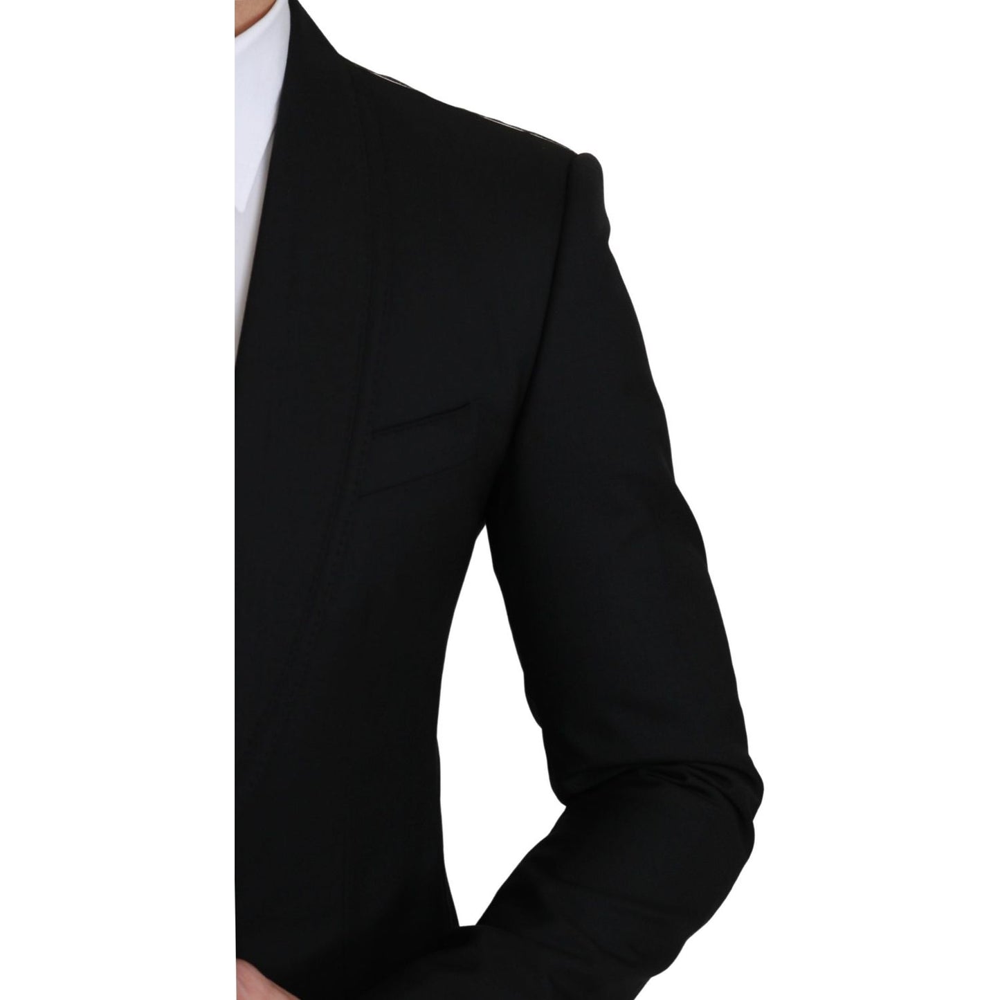 Dolce & Gabbana Black Single Breasted Formal Wool Blazer