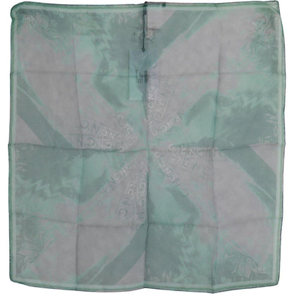 Costume National Green Silk Shawl Foulard Wrap Scarf