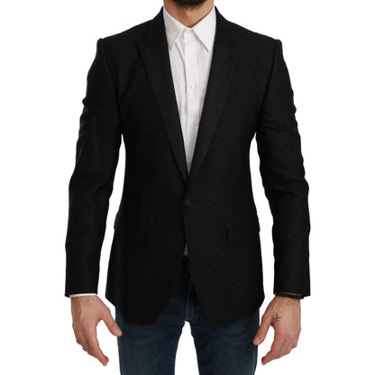Dolce & Gabbana Black Slim Fit Coat Jacket MARTINI Blazer