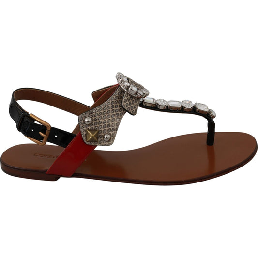 Dolce & Gabbana Elegant Strappy Sandals with Exotic Charm LA6458-35
