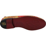 Dolce & Gabbana Rose Gold Brocade Loafers Slide Flats Dolce & Gabbana Saddle Brown