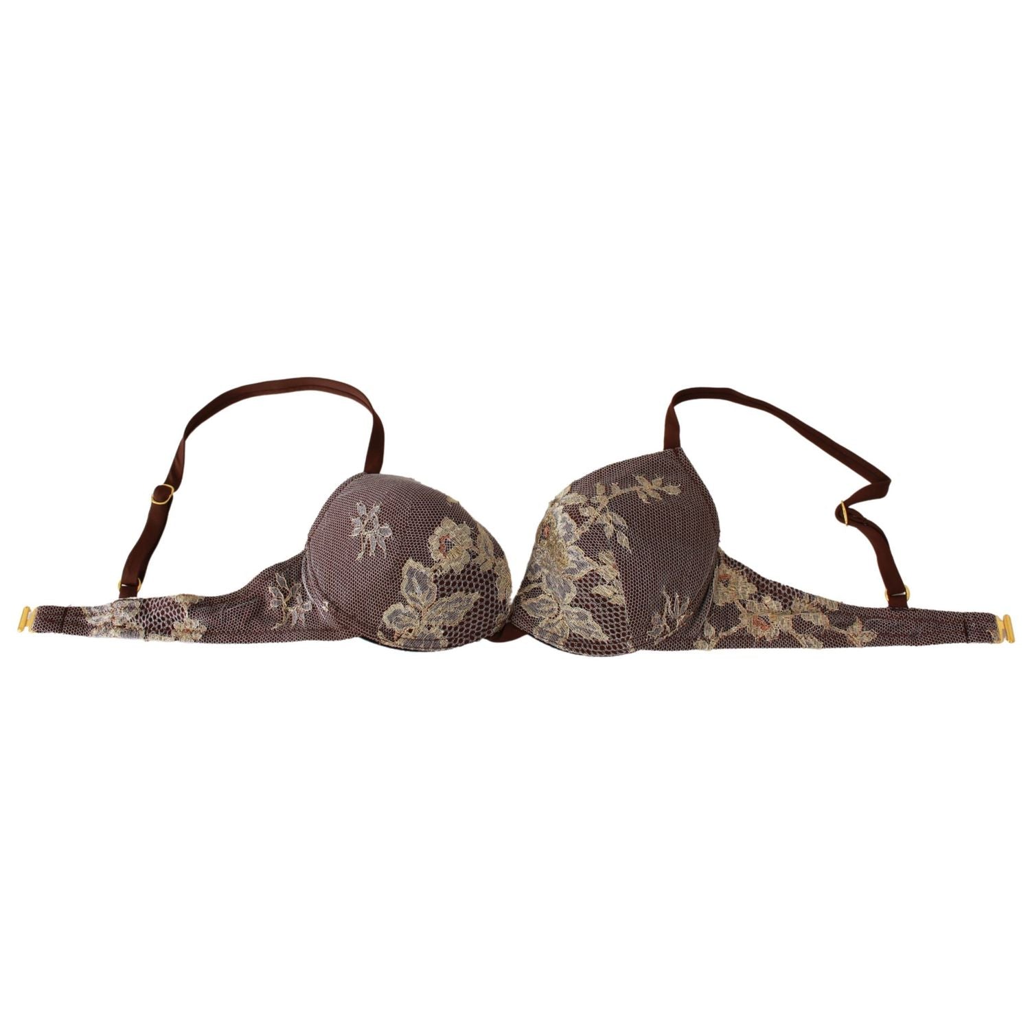 优雅棕色蕾丝两件套泳衣