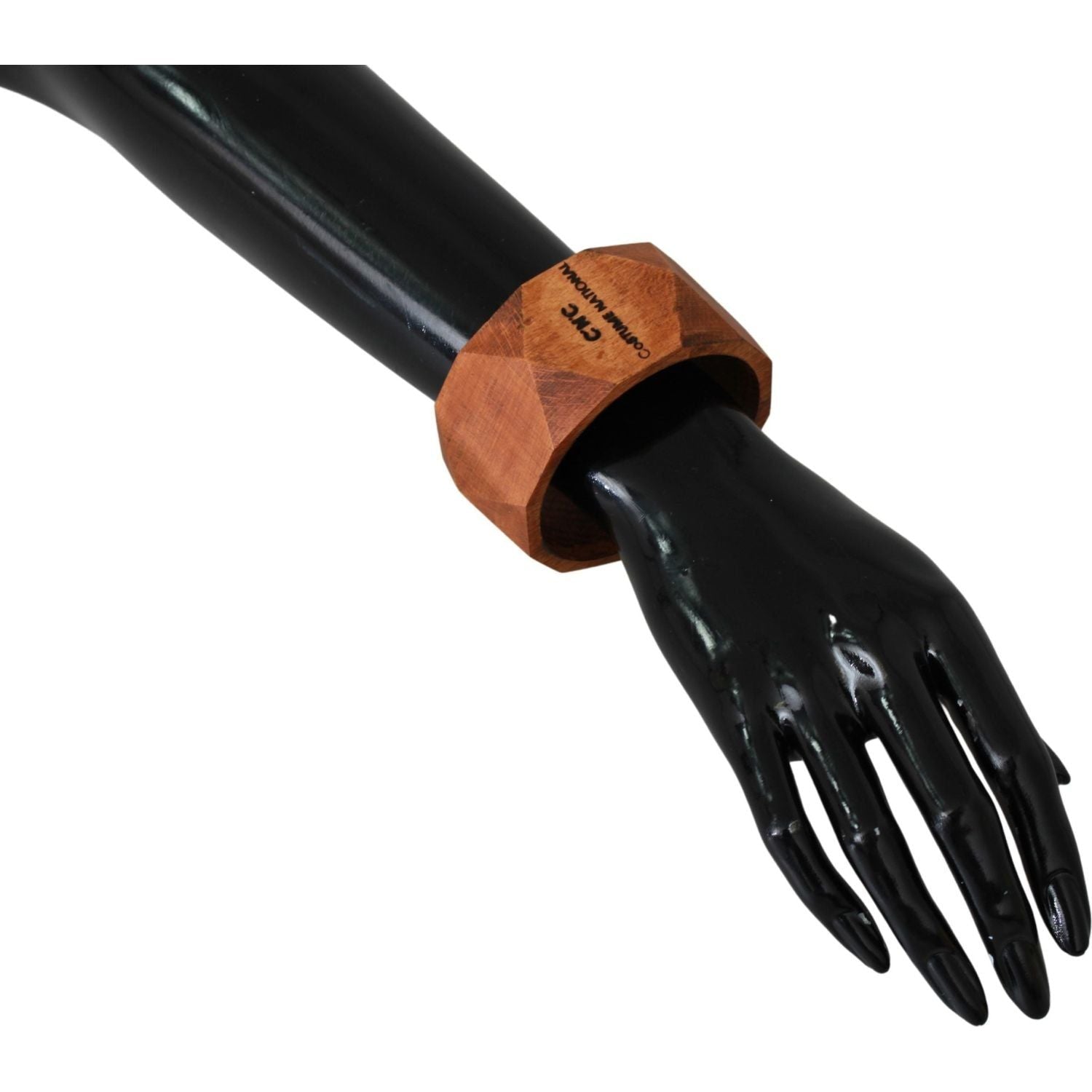 Costume National Brown Wooden Branded Bracelet