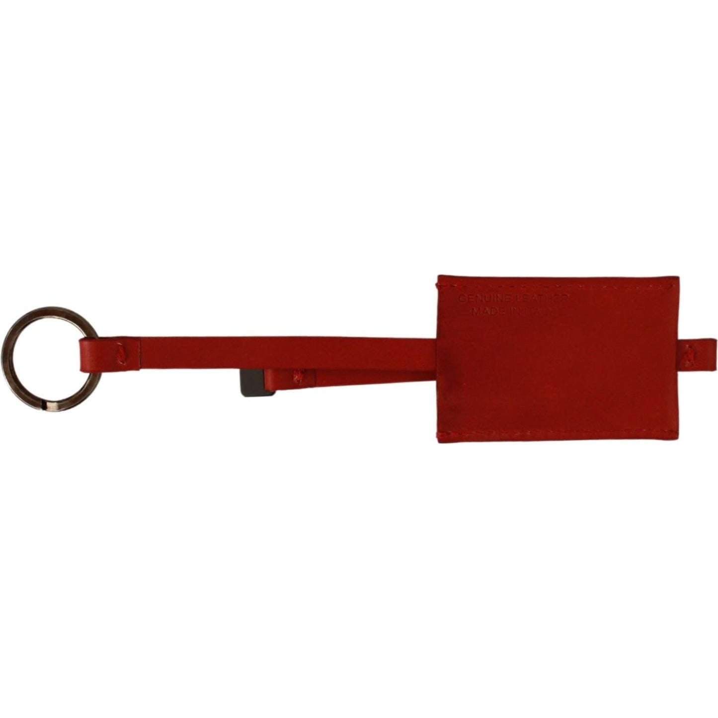 Costume National Red Leather Branded Logo Keyring Keychain Keychain