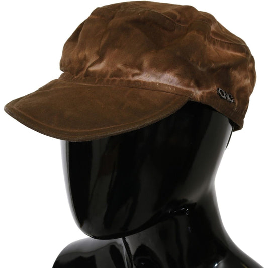 Costume National Brown Newsboy Beret Cabbie Fedora Hat