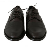 Dolce & Gabbana Brown Leather Laceups Dress Mens Shoes MV2279-40