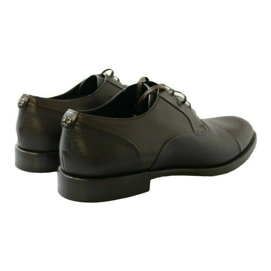 Dolce & Gabbana Elegant Brown Leather Formal Lace-ups Dolce & Gabbana Dark Slate Gray