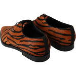 Dolce & Gabbana Orange Pony Hair Formal Dress Broque Shoes LA7208-41