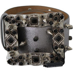 Dolce & Gabbana Stunning Silver Leather Crystal-Studded Belt Dolce & Gabbana Dark Slate Gray