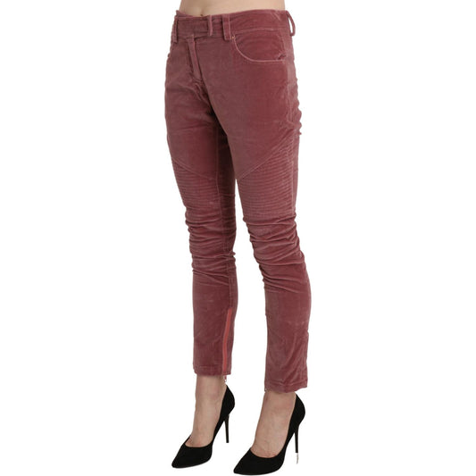 Ermanno Scervino Red Mid Waist Skinny Cotton Pants PAN71146-40