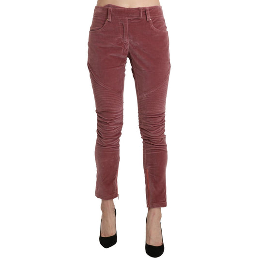 Ermanno Scervino Red Mid Waist Skinny Cotton Pants PAN71146-40