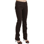 Ermanno Scervino Brown Mid Waist Skinny Slim Trouser Cotton Jeans PAN71149-32