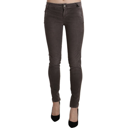 Ermanno Scervino Brown Low Waist Skinny Slim Trouser Cotton Jeans