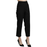 BENCIVENGA Black High Waist Straight Cropped Dress Pants PAN71323-44
