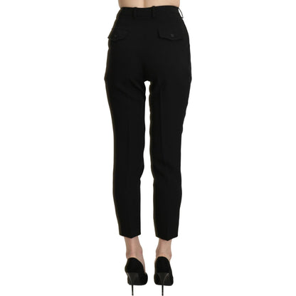 BENCIVENGA Black High Waist Skinny Cropped Dress Trouser Pant Jeans & Pants