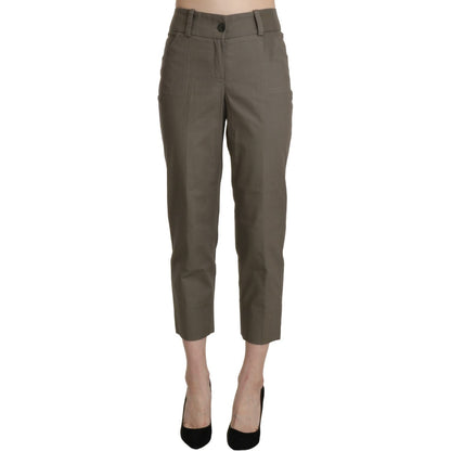 BENCIVENGA Gray High Waist Cropped Dress Trouser Pants