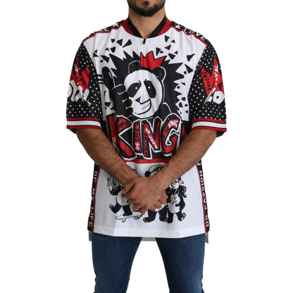 Dolce & Gabbana White King Panda Top Polyester Mens T-shirt