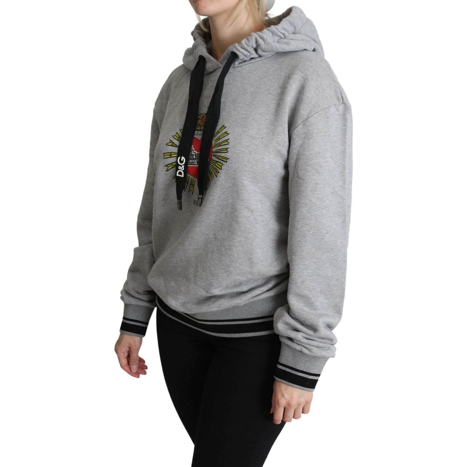 独家灰色连帽棉质毛衣