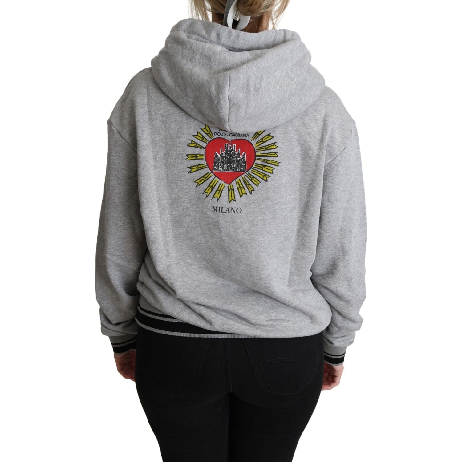 独家灰色连帽棉质毛衣