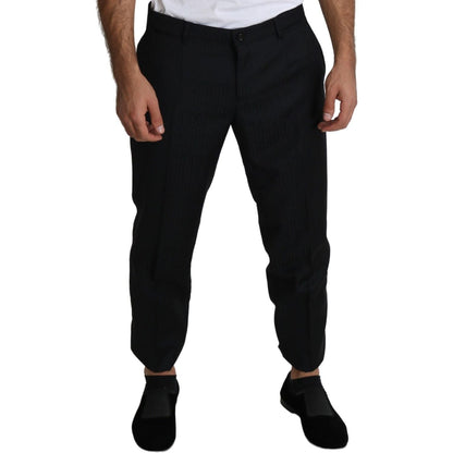 Dolce & Gabbana Black Wool Skinny Cropped Trouser Dress Jeans & Pants