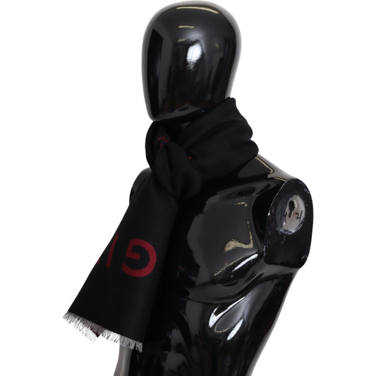 Givenchy Elegant Unisex Wool Silk Blend Scarf Wool Wrap Shawls Givenchy Black