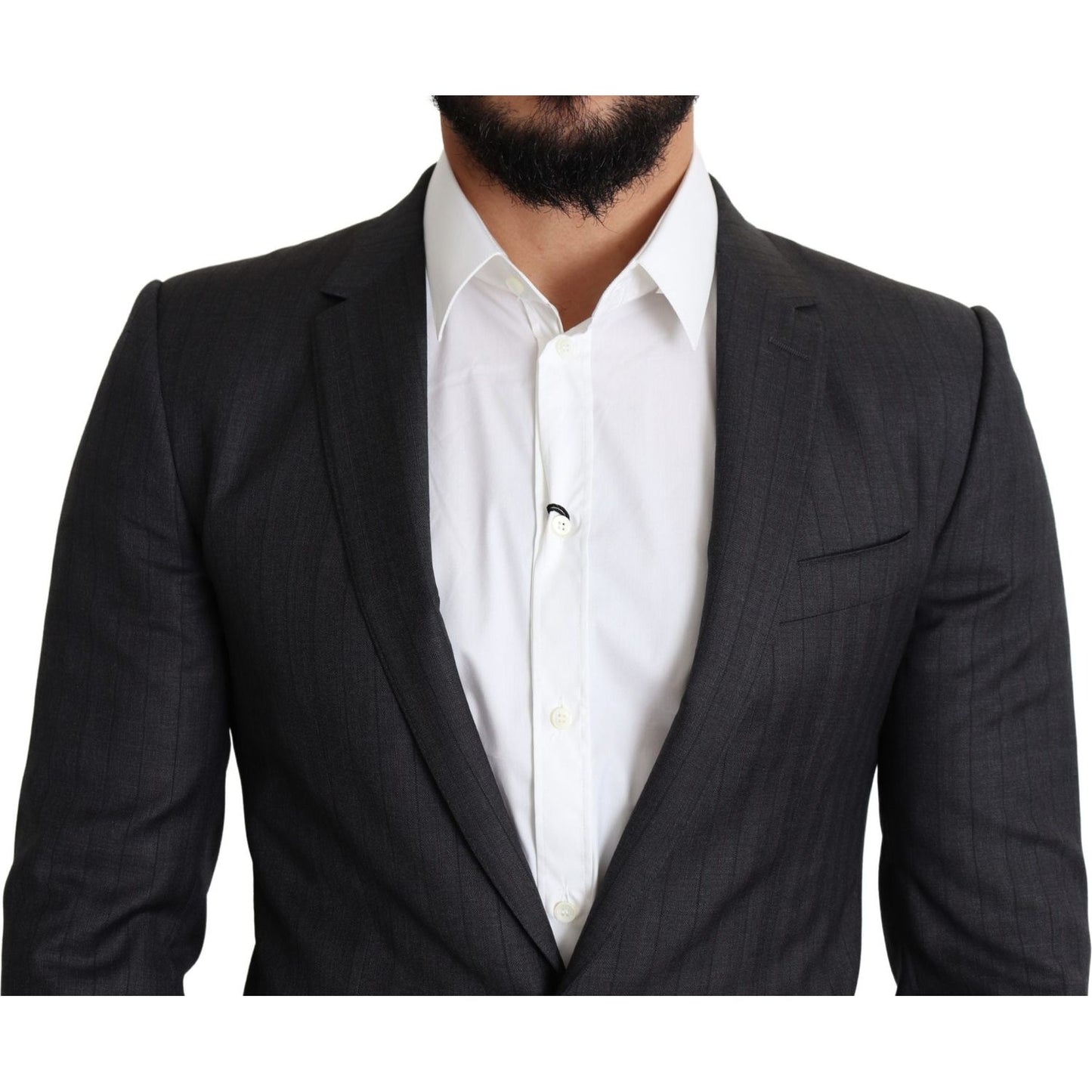 Dolce & Gabbana Black Wool Single Breasted Coat MARTINI Blazer JKT2774-46