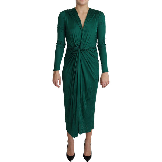 Dolce & Gabbana Green Fitted Silhouette Midi Viscose Dress DR2717-36