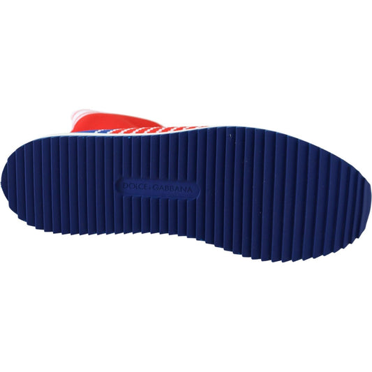 Dolce & Gabbana Blue Red Sorrento Logo Sneakers Socks Shoes MV3708-39