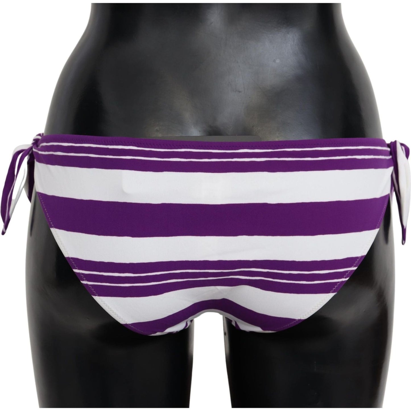 Dolce & Gabbana Purple White Stripes Beachwear Bikini Bottom BIK1216-IT2
