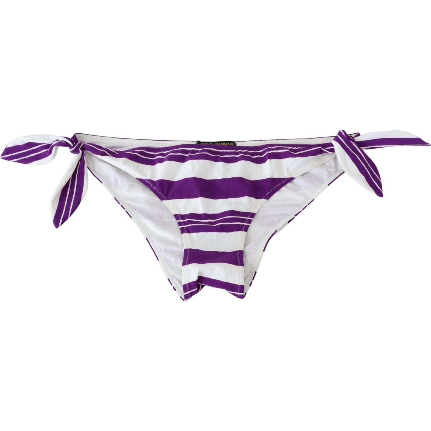 Dolce & Gabbana Purple White Stripes Beachwear Bikini Bottom
