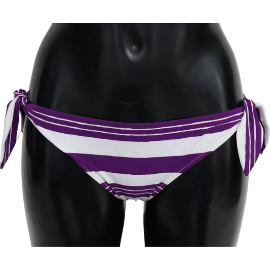 Dolce & Gabbana Purple White Stripes Beachwear Bikini Bottom BIK1216-IT2