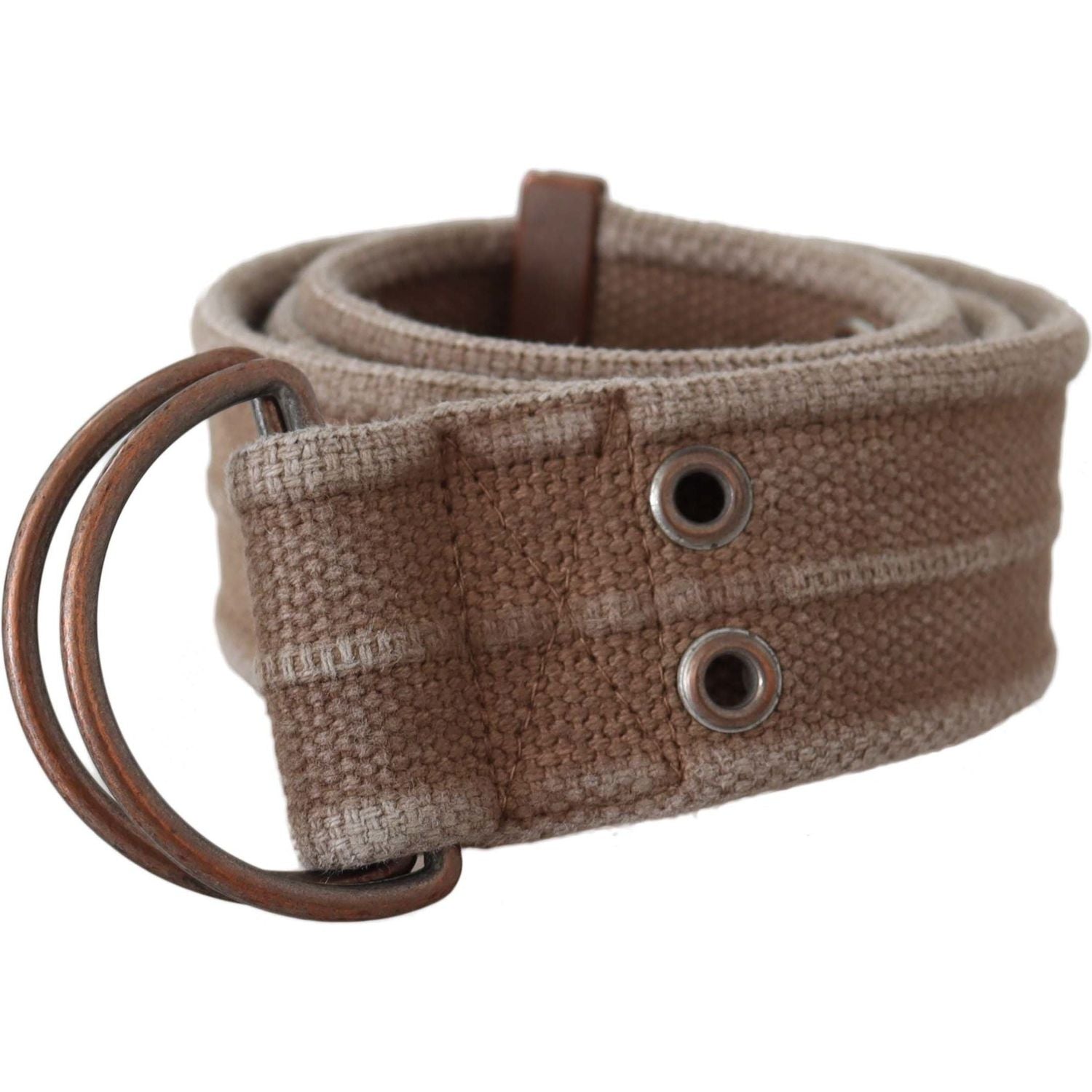 别致的米色皮革可调节腰带