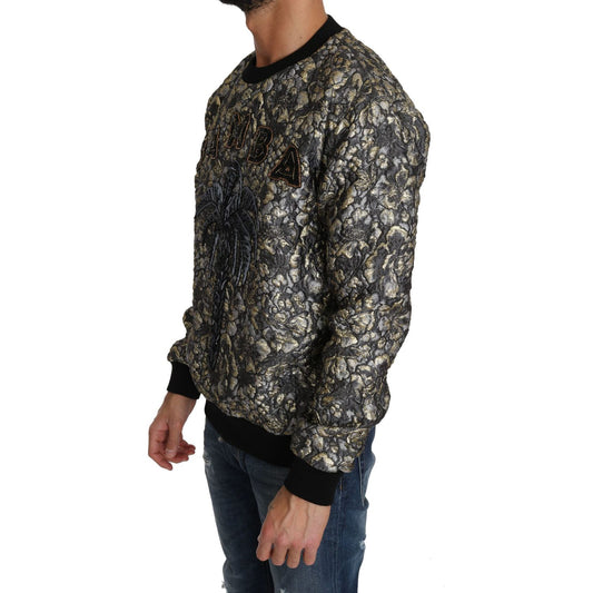 Dolce & Gabbana Samba Jacquard Palm Crewneck Sweater Dolce & Gabbana Dark Slate Gray