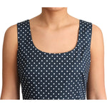 Dolce & Gabbana Blue Dotted Cotton A-Line Gown Dress DR2745-IT40
