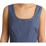 Dolce & Gabbana Blue Polka Cotton A-Line Stretch Dress DR2749-IT42