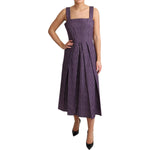 Dolce & Gabbana Purple Striped Cotton A-Line Stretch Dress