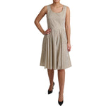 Dolce & Gabbana Beige Polka Dotted Cotton A-Line Dress DR2751-42