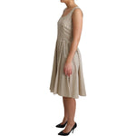 Dolce & Gabbana Beige Polka Dotted Cotton A-Line Dress DR2751-42