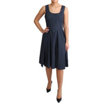 Dolce & Gabbana Blue Polka Dotted Cotton A-Line Dress DR2751#2-42