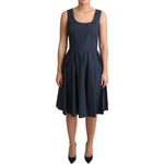 Dolce & Gabbana Blue Polka Dotted Cotton A-Line Dress DR2751#2-42